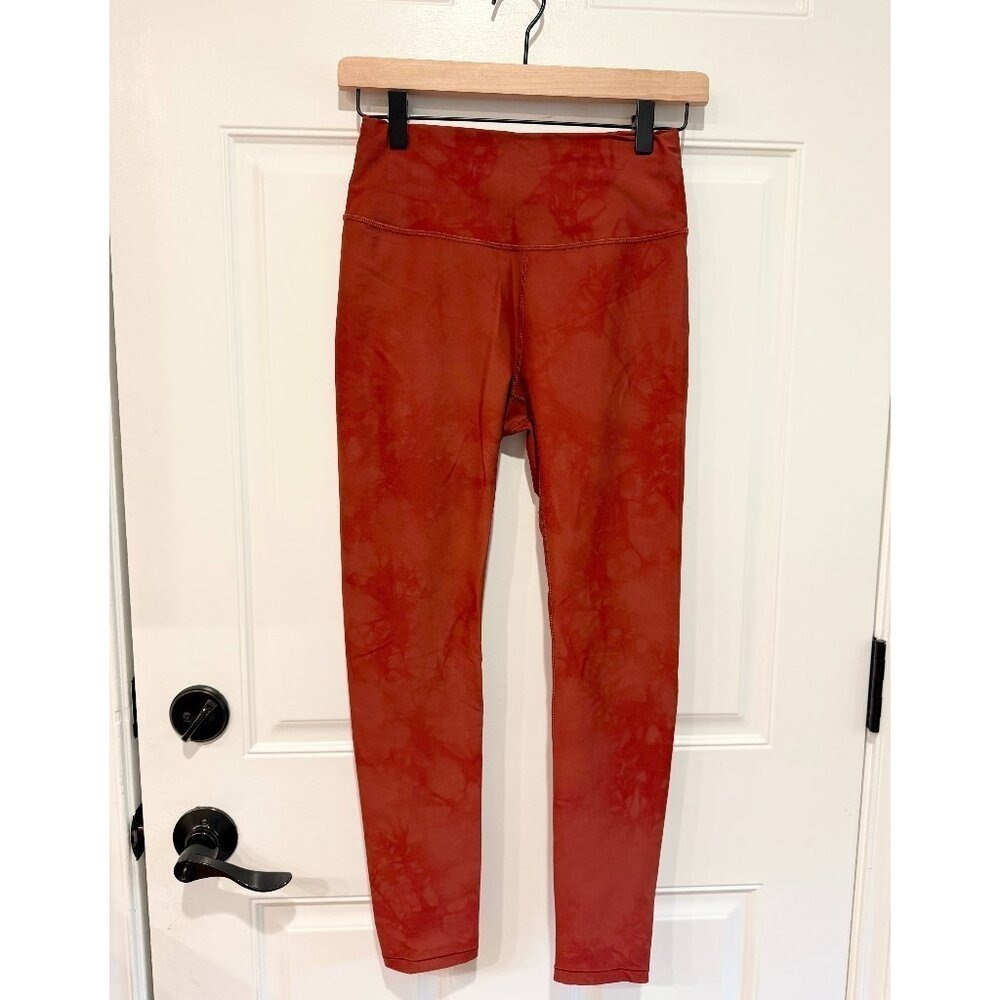 Calia Soft Dye Energize 7/8 Legging S Clay‎ Red Stretch Athleisure Yoga Cropped